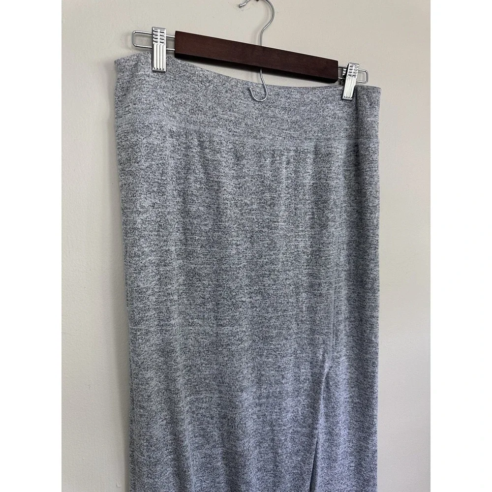 Aritzia Wilfred Free Heather Gray Terry Jersey Maxi‎ Tube Slit Skirt Size LARGE